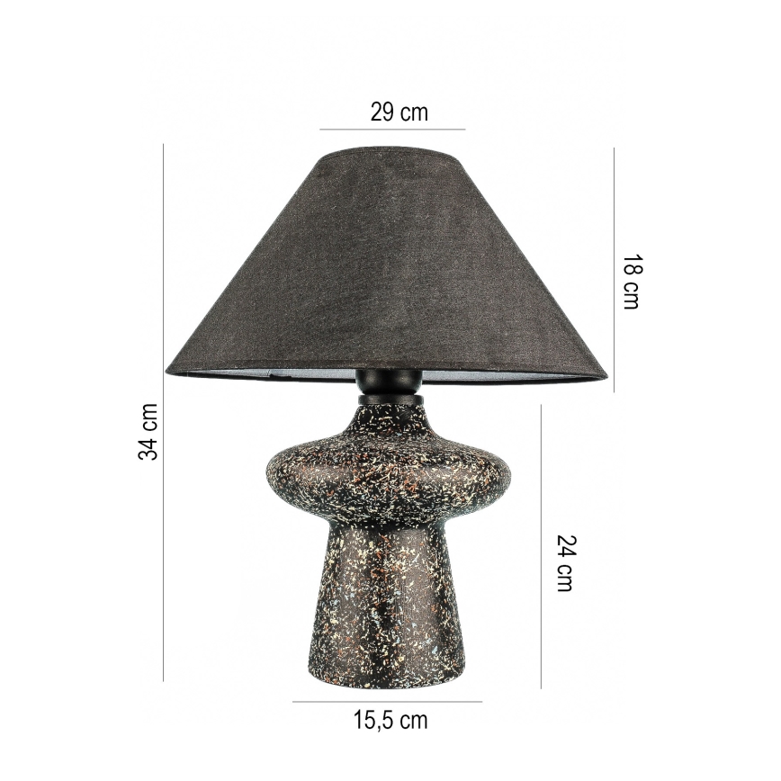 Candeeiro de mesa RAMZES 1xE27/40W/230V preto