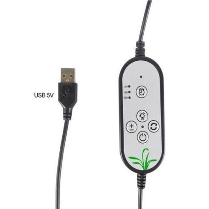 Candeeiro de mesa regulável LED com um clip para plantas em crescimento LED/12W/5V