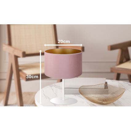 Candeeiro de mesa ROLLER 1xE14/15W/230V rosa/dourado