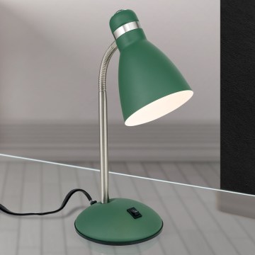 Candeeiro de Mesa SCHOOL 1xE27/40W/230V verde/cromado fosco
