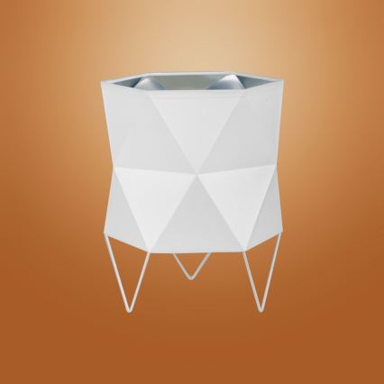 Candeeiro de mesa SIRO 1xE27/15W/230V branco/prateado