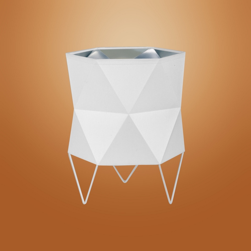 Candeeiro de mesa SIRO 1xE27/15W/230V branco/prateado