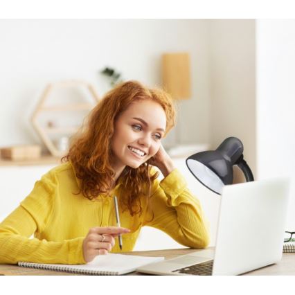 Candeeiro de mesa SMIESZEK 1xE27/40W/230V preto