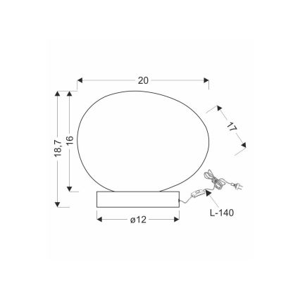 Candeeiro de mesa STONES 1xE27/40W/230V