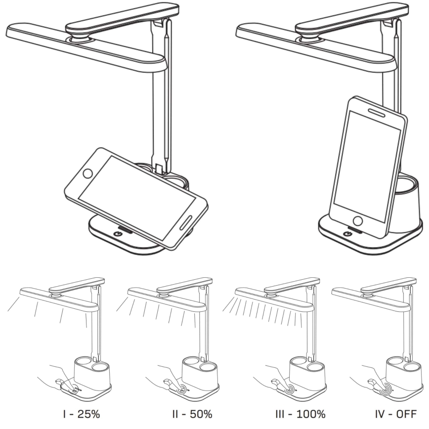 Candeeiro de mesa táctil LED com regulação BARI LED/6W/230V branco