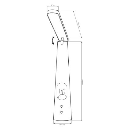 Candeeiro de mesa táctil LED com regulação BUNNY LED/7W/230V 2700/4000/6500K branco