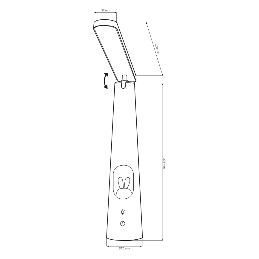 Candeeiro de mesa táctil LED com regulação BUNNY LED/7W/230V 2700/4000/6500K branco