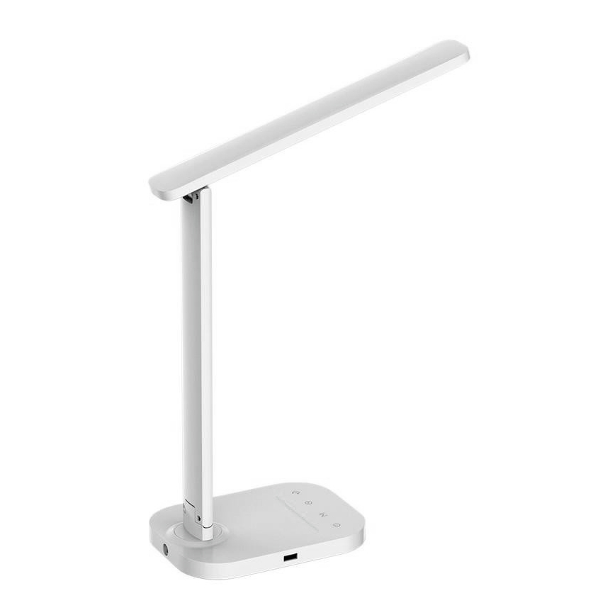 Candeeiro de mesa táctil LED com regulação e conector USB KIARA LED/7W/230V branco