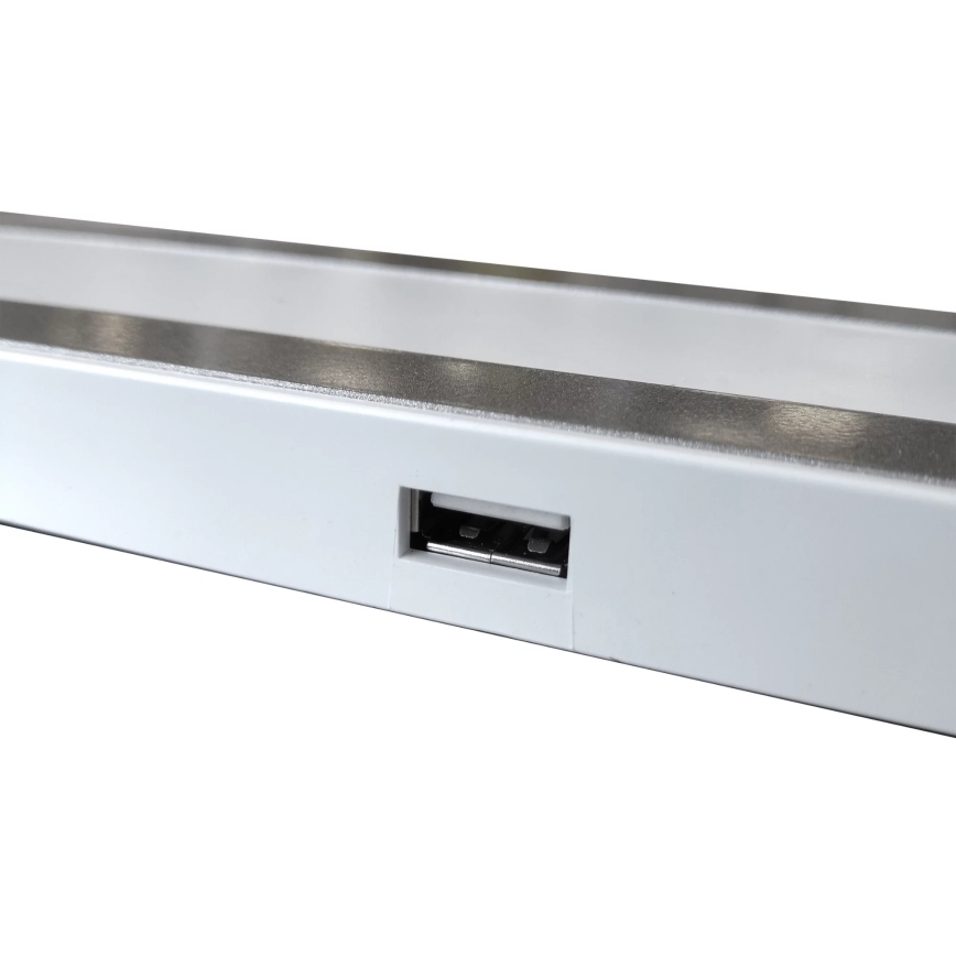 Candeeiro de mesa táctil LED com regulação MADERA LED/7W/230V USB branco