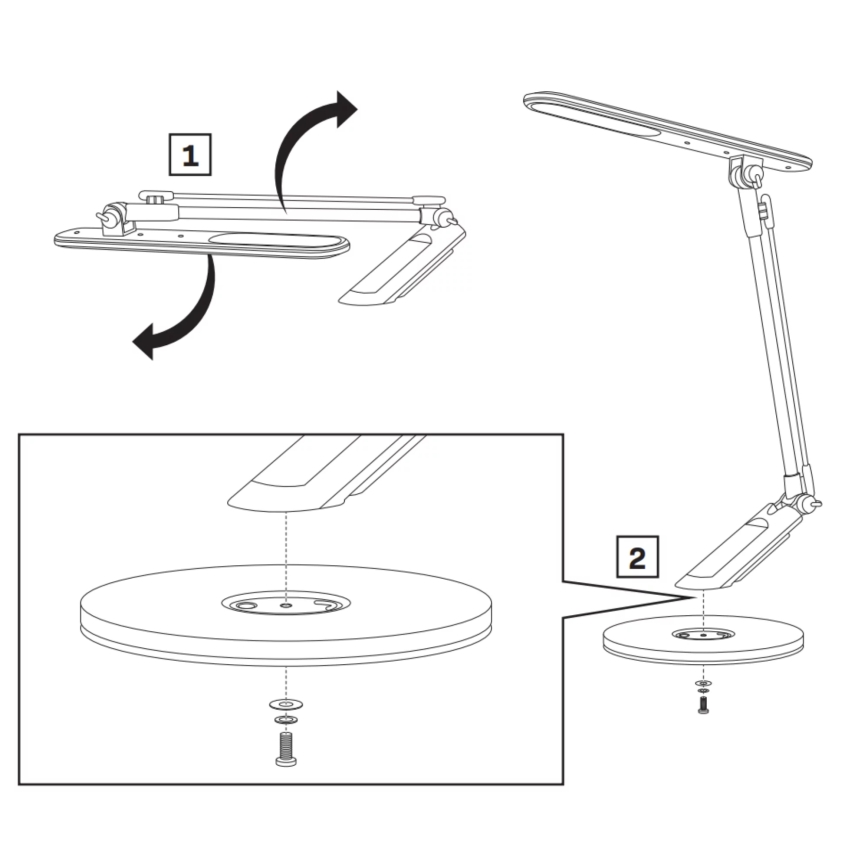 Candeeiro de mesa táctil LED com regulação OPTIMUM LED/7W/230V USB 3000/4000/6000K prateado
