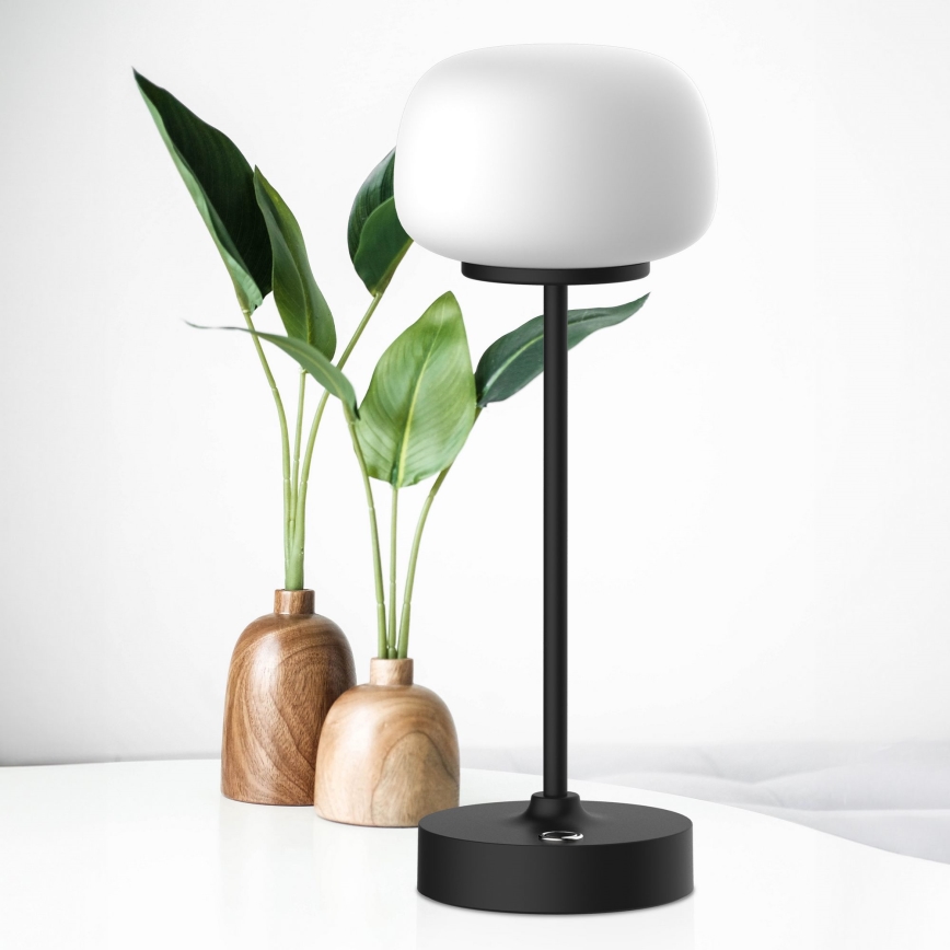 Candeeiro de mesa táctil LED com regulação RIMINI LED/2W/5V USB 2000 mAh preto/branco