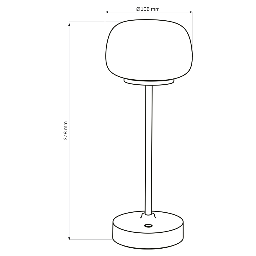 Candeeiro de mesa táctil LED com regulação RIMINI LED/2W/5V USB 2000 mAh preto/branco