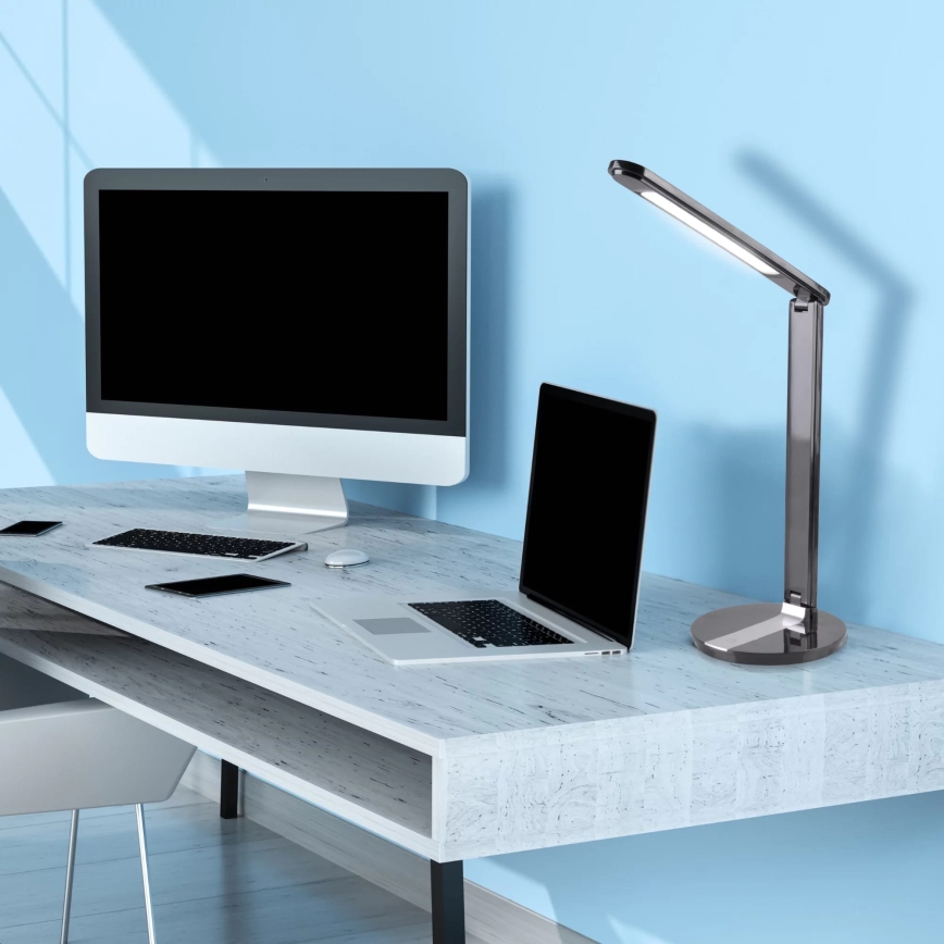 Candeeiro de mesa táctil LED com regulação SERRA LED/8W/230V preto