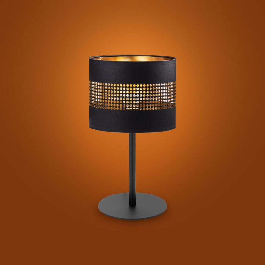 Candeeiro de mesa TAGO 1xE27/15W/230V preto/dourado
