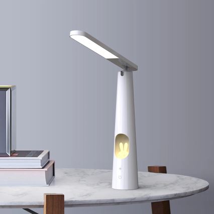 Candeeiro de mesa tátil dimerizável BUNNY LED/7W/230V 2700/4000/6500K branco