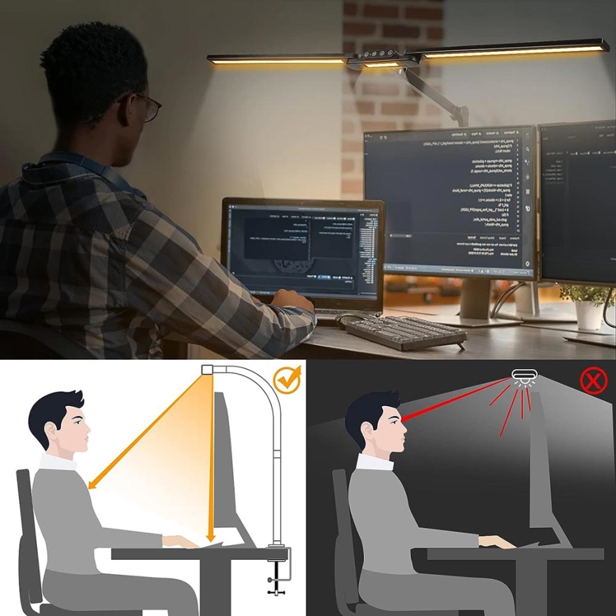 Candeeiro de mesa tátil LED flexível com regulação POINTIQ LED/24W/230V 3000-6500K CRI 92 preto