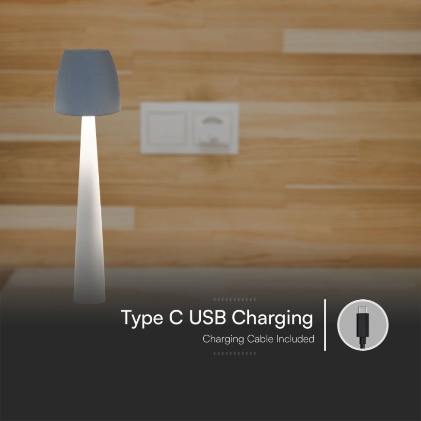 Candeeiro de mesa tátil LED com regulação LED/3W/5V 3000-6000K 1800 mAh branco