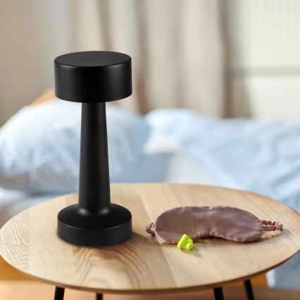 Lâmpada de mesa tátil dimerizável SIMPLY LED/5V 2700/4000/6500K 800 mAh preta