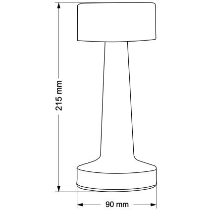 Lâmpada de mesa tátil dimerizável SIMPLY LED/5V 2700/4000/6500K 800 mAh preta