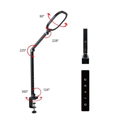 Candeeiro de mesa tátil LED flexível com regulação POINTIQ LED/15W/230V 3000-6500K CRI 96 preto