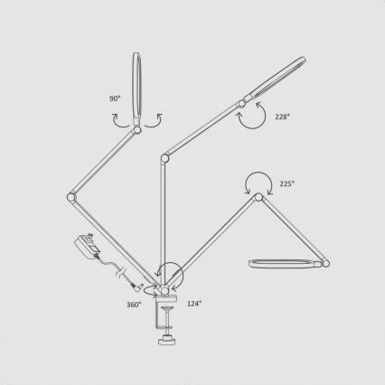 Candeeiro de mesa tátil LED flexível com regulação POINTIQ LED/15W/230V 3000-6500K CRI 96 preto