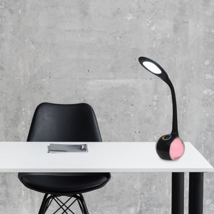 Candeeiro de mesa tátil LED RGBW com regulação COSMOS LED/6,5W/230V preto