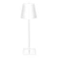 Candeeiro de mesa tátil recarregável e regulável LUCCA LED, 3,7V, 3000/4000/6500K, 2000 mAh, branco