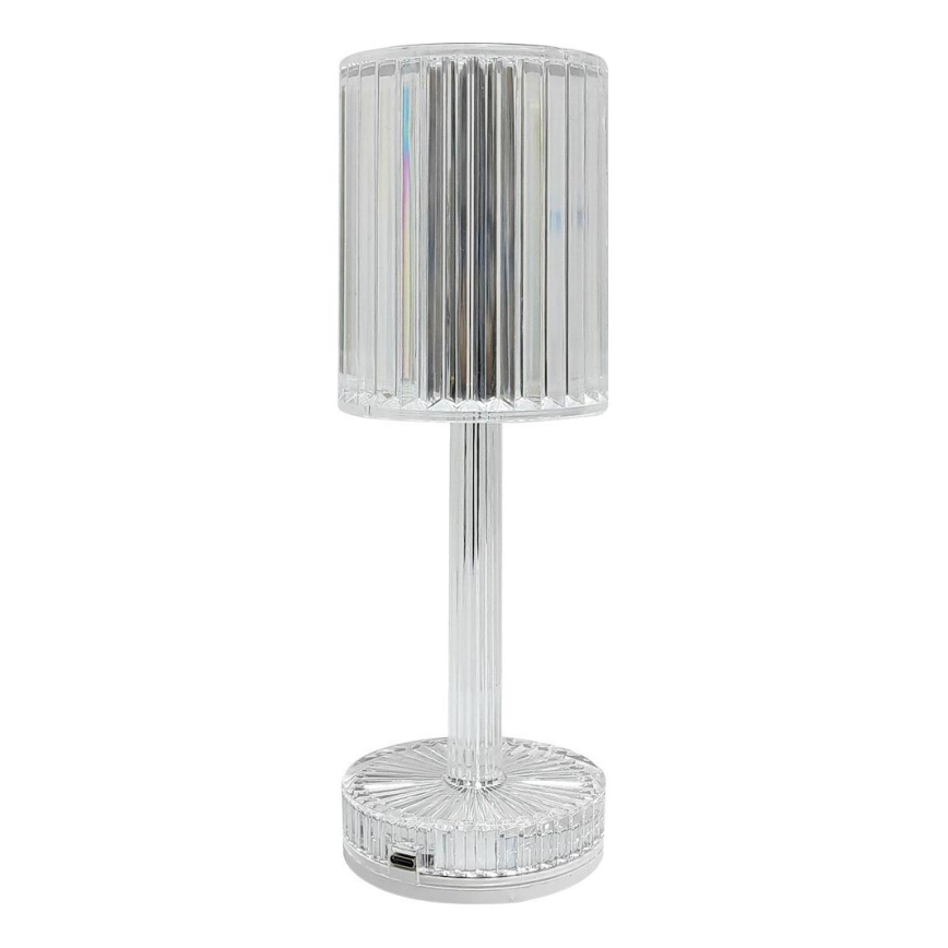 Candeeiro de mesa tátil recarregável LED SIMPLE LED/1W/5V 2400 mAh 3000-6000K transparente