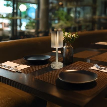 Candeeiro de mesa tátil recarregável LED SIMPLE LED/1W/5V 2400 mAh 3000-6000K transparente