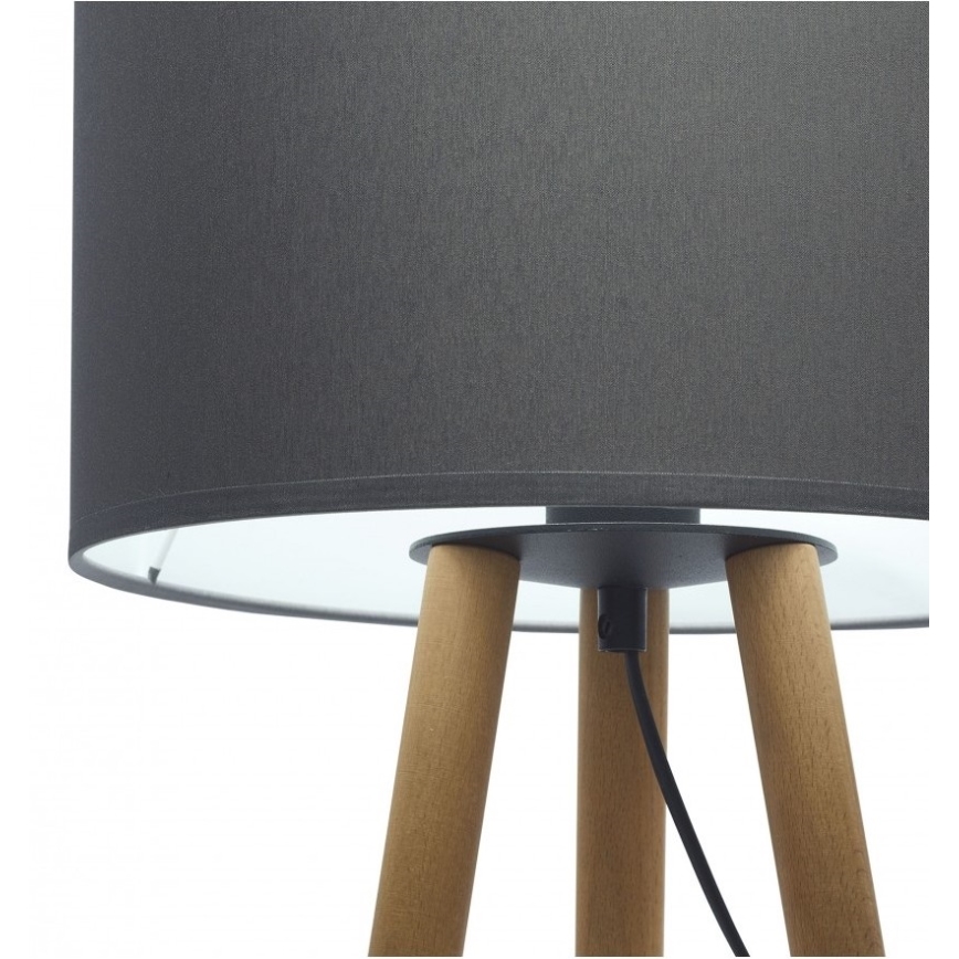 Candeeiro de mesa TOKYO 1xE27/60W/230V cinzento/pinho