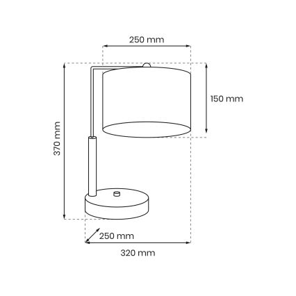 Candeeiro de mesa ULTIMO 1xE27/60W/230V preto