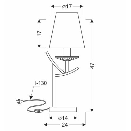Candeeiro de mesa VITORIA 1xE14/40W/230V amarelo/latão