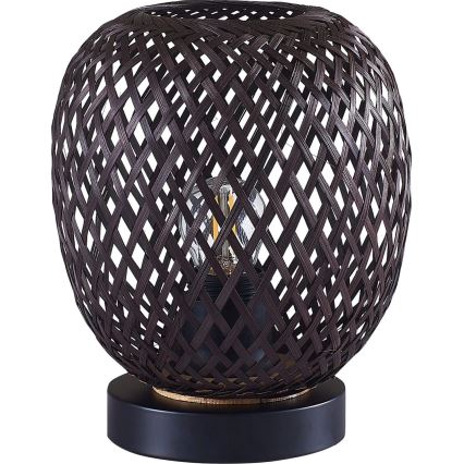 Candeeiro de mesa ZANZIBAR 1xE27/20W/230V diâmetro 18 cm bambu