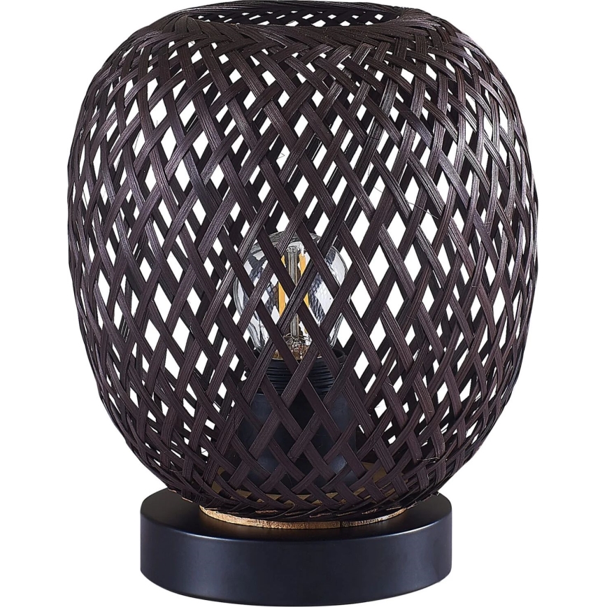 Candeeiro de mesa ZANZIBAR 1xE27/20W/230V diâmetro 18 cm bambu