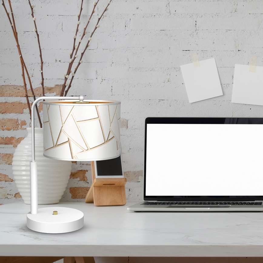 Candeeiro de mesa ZIGGY 1xE27/60W/230V branco/dourado