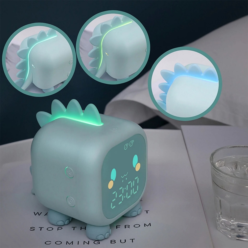 Candeeiro de noite infantil LED RGBW regulável com despertador FILIP LED/1,5W/5V 1500 mAh