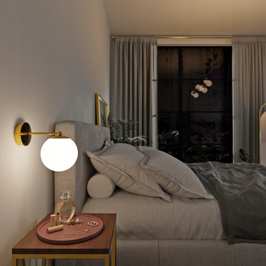 Candeeiro de parede 1xE27/40W/230V dourado/branco