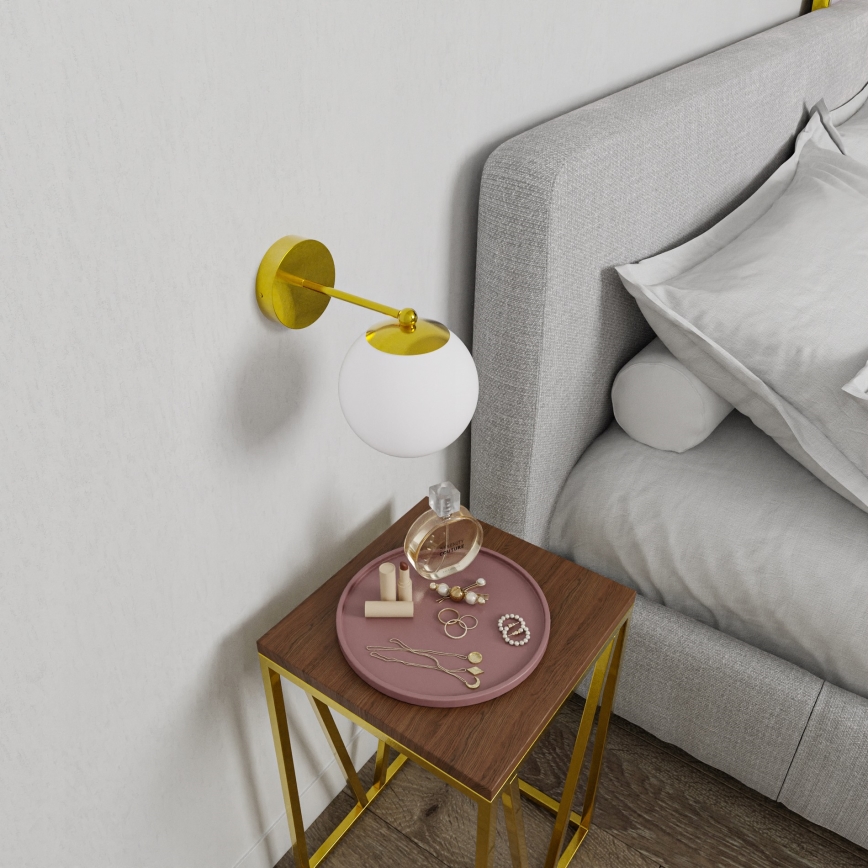 Candeeiro de parede 1xE27/40W/230V dourado/branco