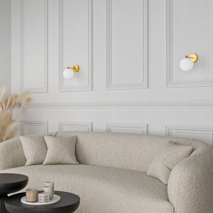 Candeeiro de parede 1xE27/40W/230V dourado/branco