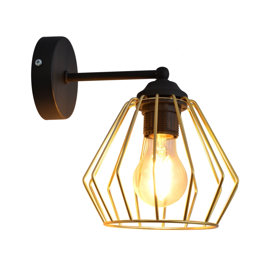 Candeeiro de parede AGAT 1xE27/15W/230V dourado/preto