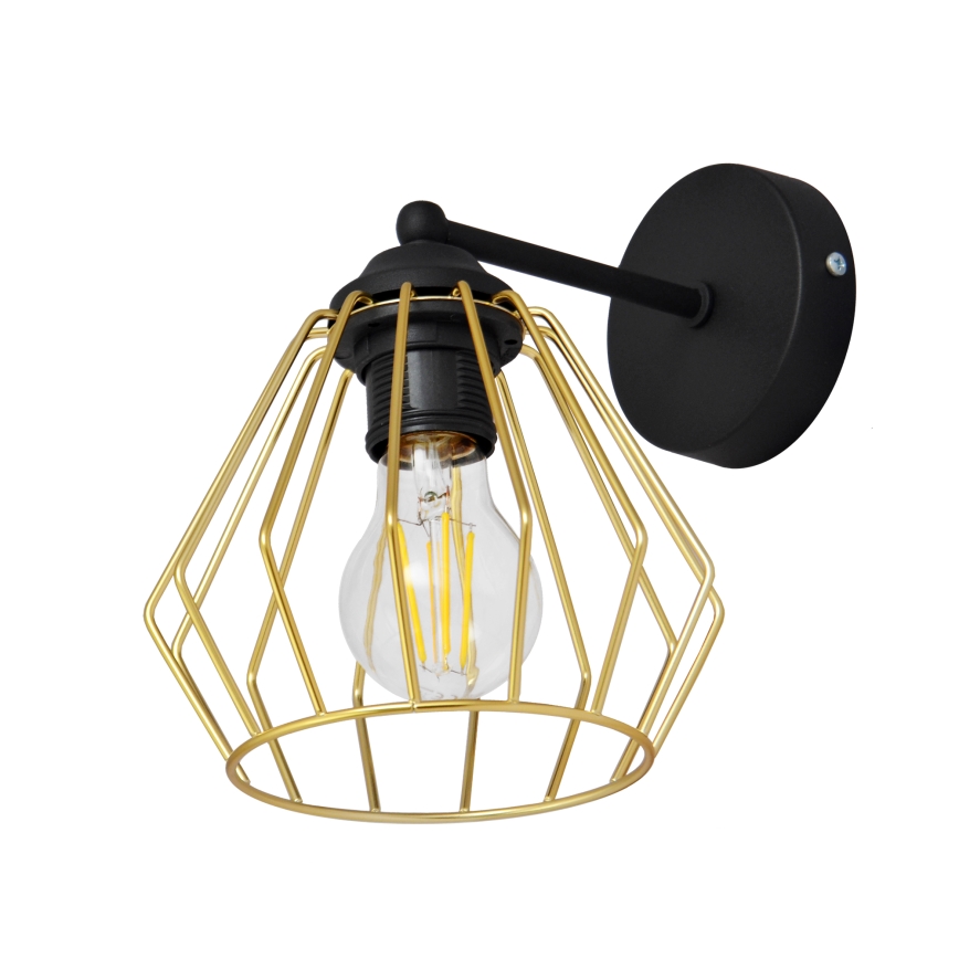 Candeeiro de parede AGAT 1xE27/15W/230V dourado/preto