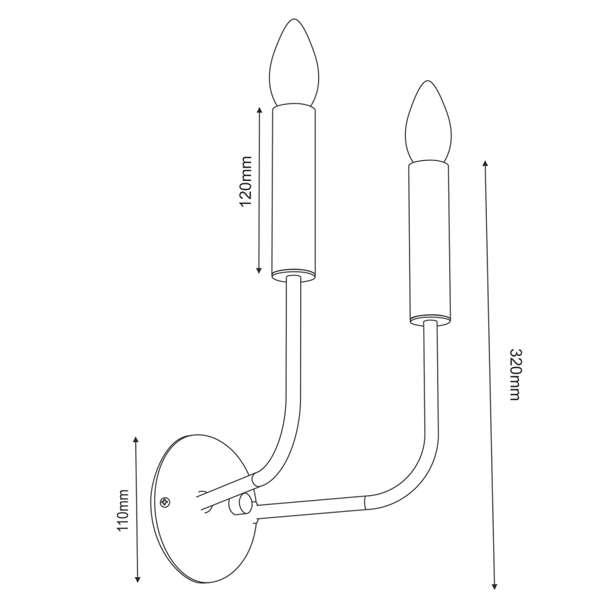 Candeeiro de parede AKASYA 2xE14/15W/230V preto/dourado