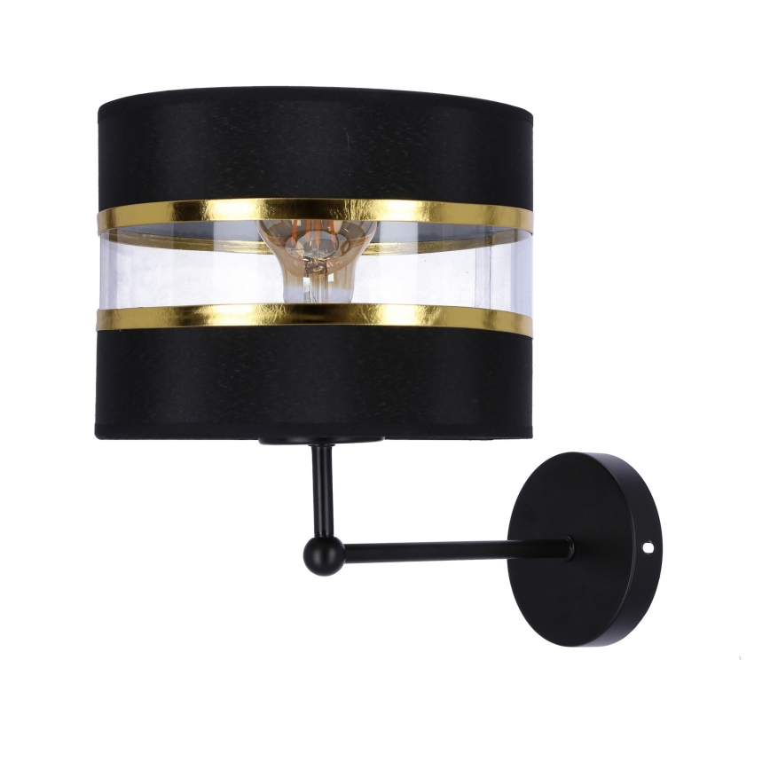 Candeeiro de parede ANDY 1xE27/40W/230V preto/dourada