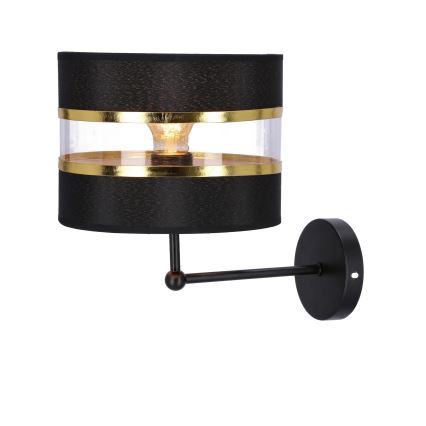 Candeeiro de parede ANDY 1xE27/40W/230V preto/dourada