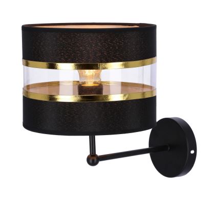 Candeeiro de parede ANDY 1xE27/40W/230V preto/dourada