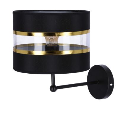 Candeeiro de parede ANDY 1xE27/40W/230V preto/dourada