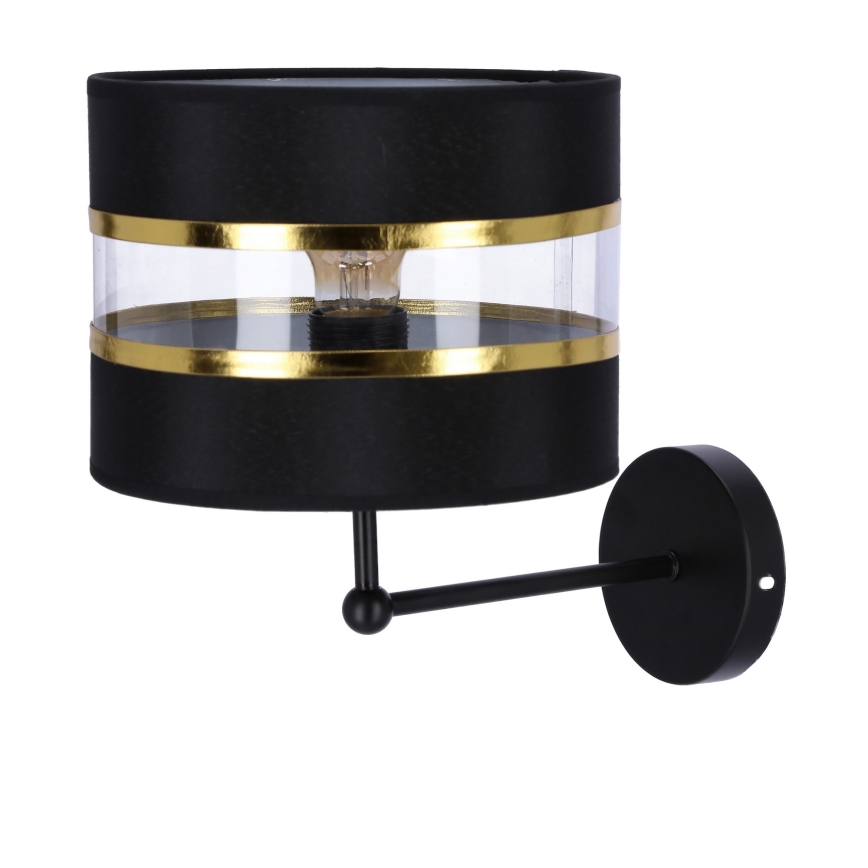 Candeeiro de parede ANDY 1xE27/40W/230V preto/dourada