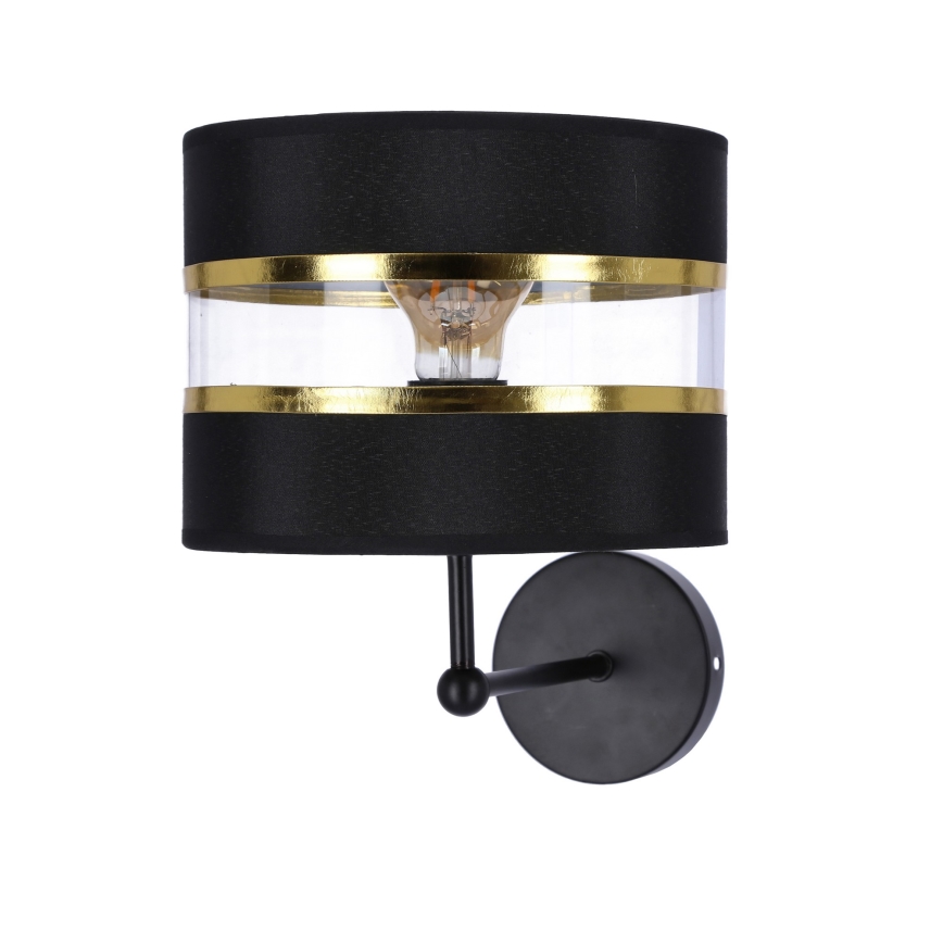 Candeeiro de parede ANDY 1xE27/40W/230V preto/dourada