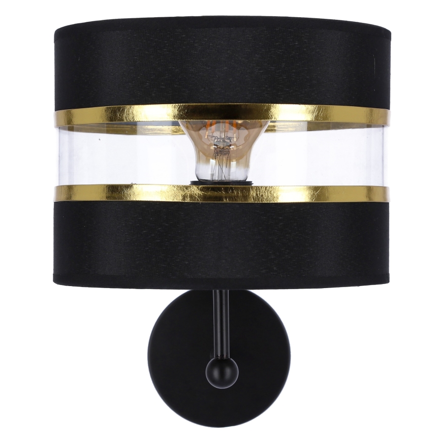 Candeeiro de parede ANDY 1xE27/40W/230V preto/dourada