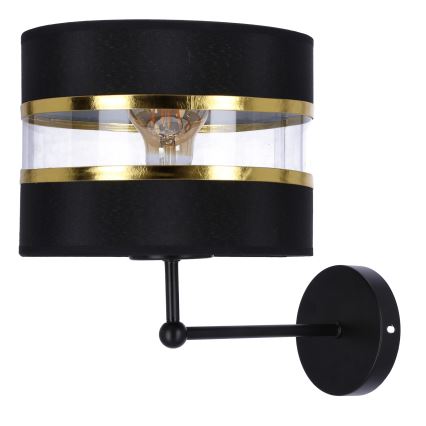 Candeeiro de parede ANDY 1xE27/40W/230V preto/dourada